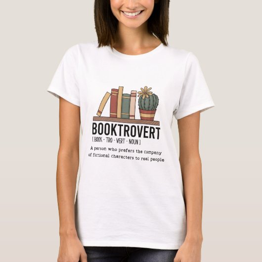 Booktrovert辞書定義ブック Tシャツ (正面)