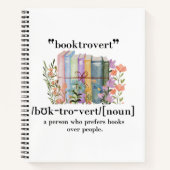「Booktrovert」の定義 ノートブック (正面)