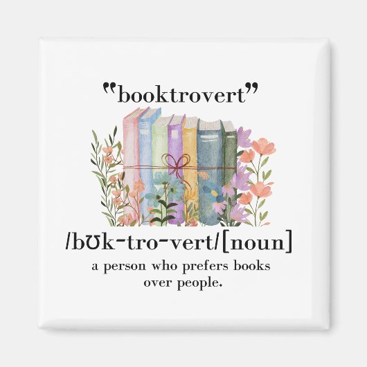 「Booktrovert」の定義 マグネット (正面)