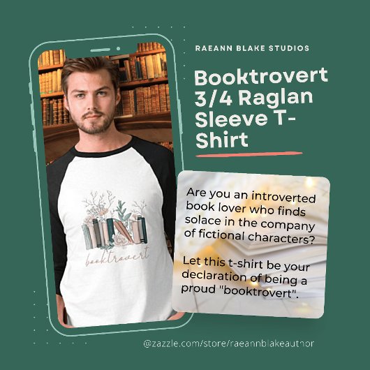 Booktrovert 3/4ラグランスリーブTシャツ Tシャツ
