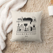 Booktrovert Book Lover's Monogrammed  クッション (ブランケット)