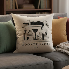 Booktrovert Book Lover's Monogrammed クッション