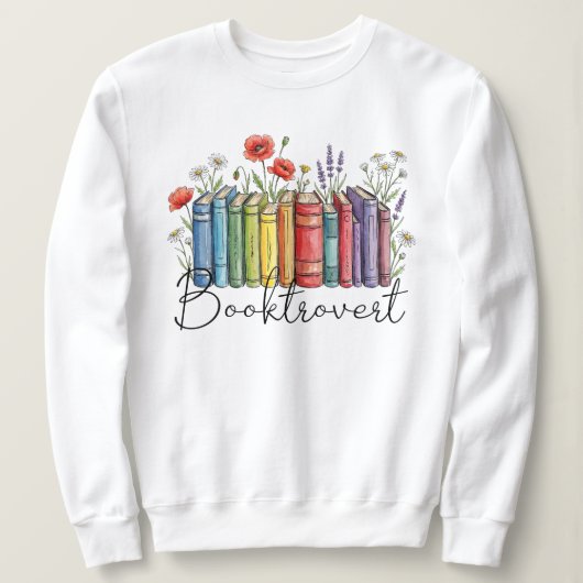 Booktrovert, funny book lover design  スウェットシャツ (デザイン正面)
