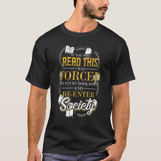 Bookwormアイディア図書室ブックリーダー読ズ Tシャツ (正面)