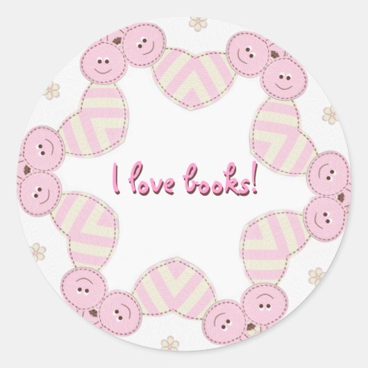 BookWormスタンプ ラウンドシール (正面)