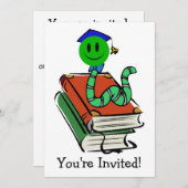 Bookwormデザイン任意大事な行事 招待状 (正面/裏面)