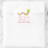 Bookwormパーソナライズされた蔵書票シール ラウンドシール (バッグ)