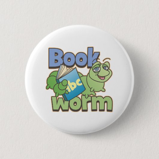 Bookworm丸型ボタン 缶バッジ (正面)
