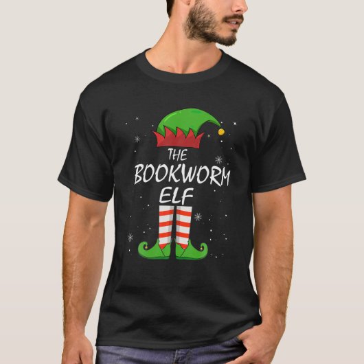 BOOKWORM小妖精や小人ファミリーマッチンググループクリスマスパジャム Tシャツ (正面)