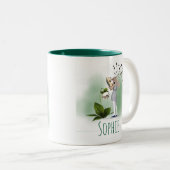 Bookworm本の恋人の女お洒落の子の名前 ツートーンマグカップ (正面右)