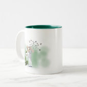 Bookworm本の恋人の女お洒落の子の名前 ツートーンマグカップ (正面左)