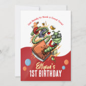 Bookworm誕生日Bash招待状 招待状 (正面)