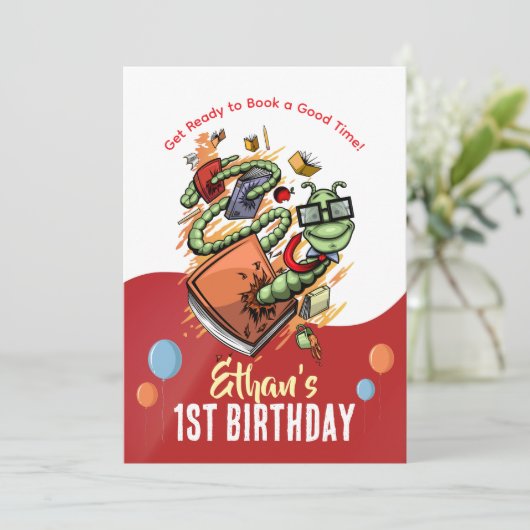 Bookworm誕生日Bash招待状 招待状 (スタンド正面)