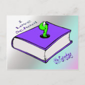 Bookworm 4th Grader – 私は学校が大好き ポストカード (正面)