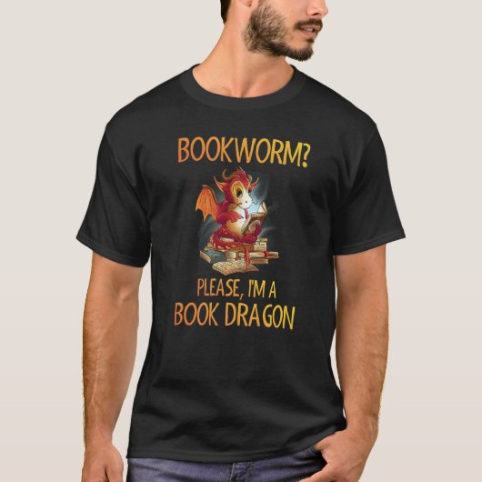 Bookworm Book Dragon Literature Reading Books  Fan Tシャツ (正面)