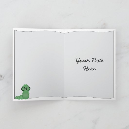 Bookworm Boy Thank You カード (内部)