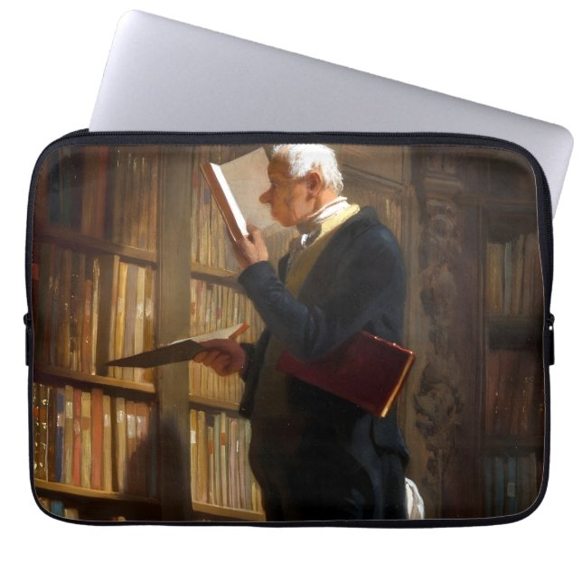 Bookworm Carl Spitzweg Art ラップトップスリーブ (正面)