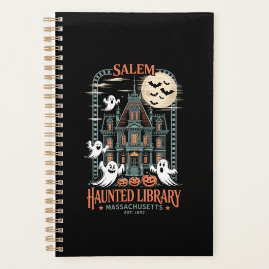 Bookworm Halloween Shirt Haunted Library プランナー手帳 (正面)