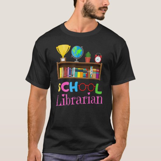 Bookworm Library Worker Cute School Librarian Tシャツ (正面)