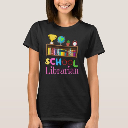 Bookworm Library Worker Cute School Librarian Tシャツ (正面)