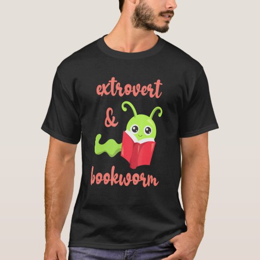 Bookworm Outtrovert -おもしろい読ブック2 Tシャツ (正面)