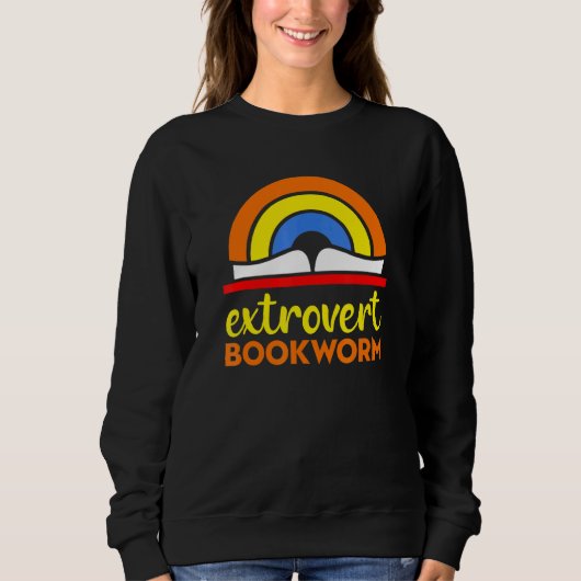 Bookworm Outtrovert -おもしろい読ブック スウェットシャツ (正面)