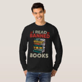 Bookworm Reading Book Ban Reader I Read Banned Boo Tシャツ (正面フル)
