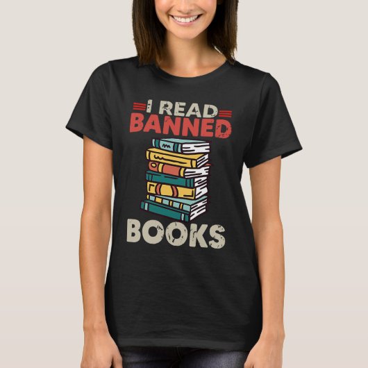 Bookworm Reading Book Ban Reader I Read Banned Boo Tシャツ (正面)