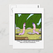 Bookworm: Worm Cartoon ポストカード (正面/裏面)