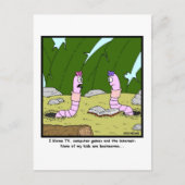 Bookworm: Worm Cartoon ポストカード (正面)