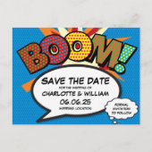 BOOM日付の保存おもしろい インビテーションポストカード (正面)