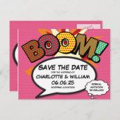 BOOM日付保存おもしろいレトロ漫画ブックアーポップ・アートのト 案内ポストカード (正面/裏面)