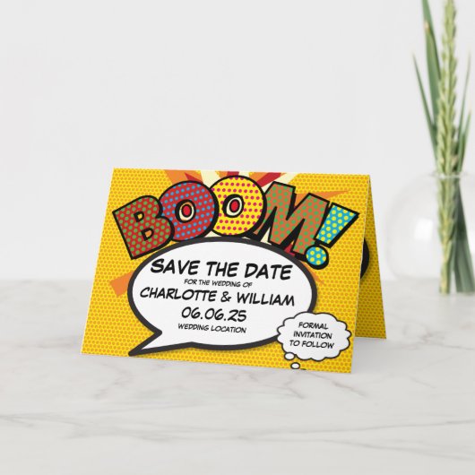 BOOM日付保存おもしろいレトロ漫画ブックアーポップ・アートのト 案内状 (正面)