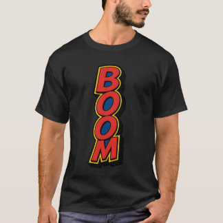BOOM コミックスタイルのタイポグラフィ Tシャツ