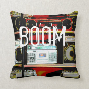 Boom Box Boomboxレトロ1980年代80年代カラフルヴィンテージ クッション