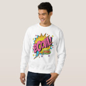 BOOM POW Comic Sweatshirt – Retro Pop Art Explosio スウェットシャツ (正面フル)