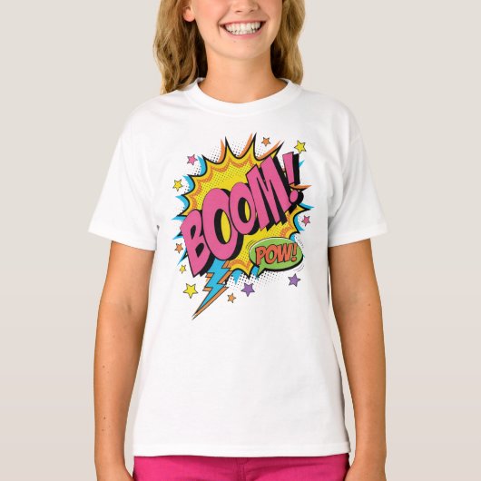BOOM POW Comic Sweatshirt – Retro Tシャツ (正面)