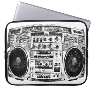 Boomboxの落書き ラップトップスリーブ