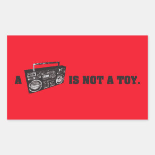Boomboxはおもちゃではないです 長方形シール