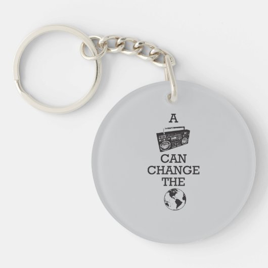 Boomboxは世界を変えることができます キーホルダー (正面)