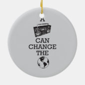 Boomboxは世界を変えることができます セラミックオーナメント (裏面)