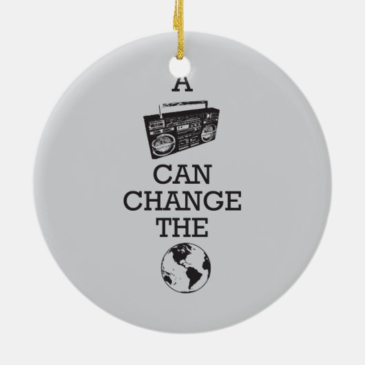Boomboxは世界を変えることができます セラミックオーナメント (裏面)