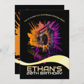 Boombox誕生日:おもしろいへのブラスト 招待状 (正面/裏面)