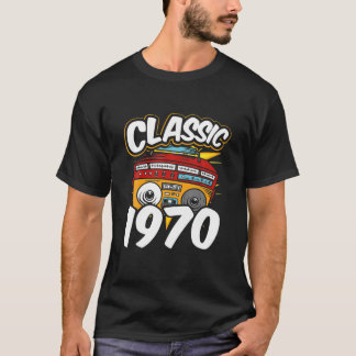 Boombox クラシック 1970ミュージックカセット8トラックラジオ tシャツ