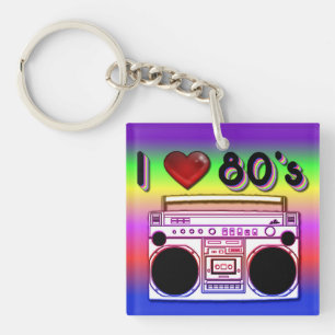 Boombox 80のレトロアクリル製キーチェーン キーホルダー