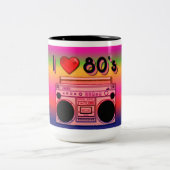 Boombox 80のレトロコーヒーマグ2 ツートーンマグカップ (中央)