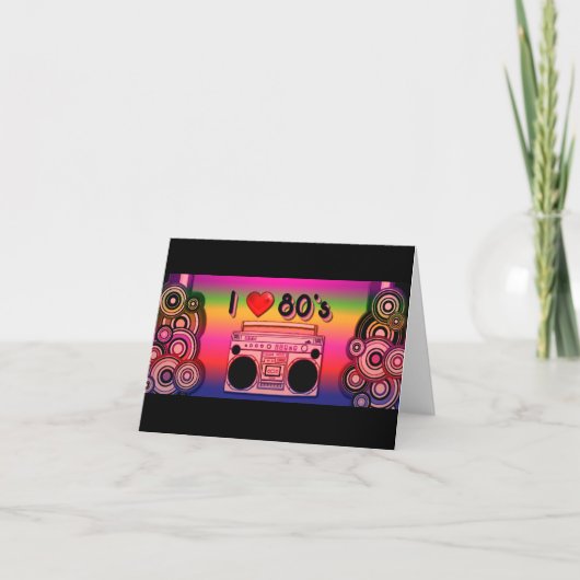 Boombox 80のレトロノートカード カード (正面)