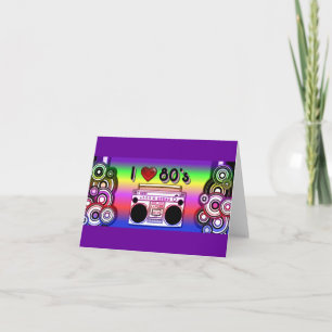 Boombox 80のレトロ80のノートカード カード