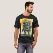 Boombox Bot Wanderer — Grunge Retro Mech  Tシャツ (正面フル)