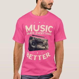 Boombox Oldschoolの音楽が全てをより良くする Tシャツ